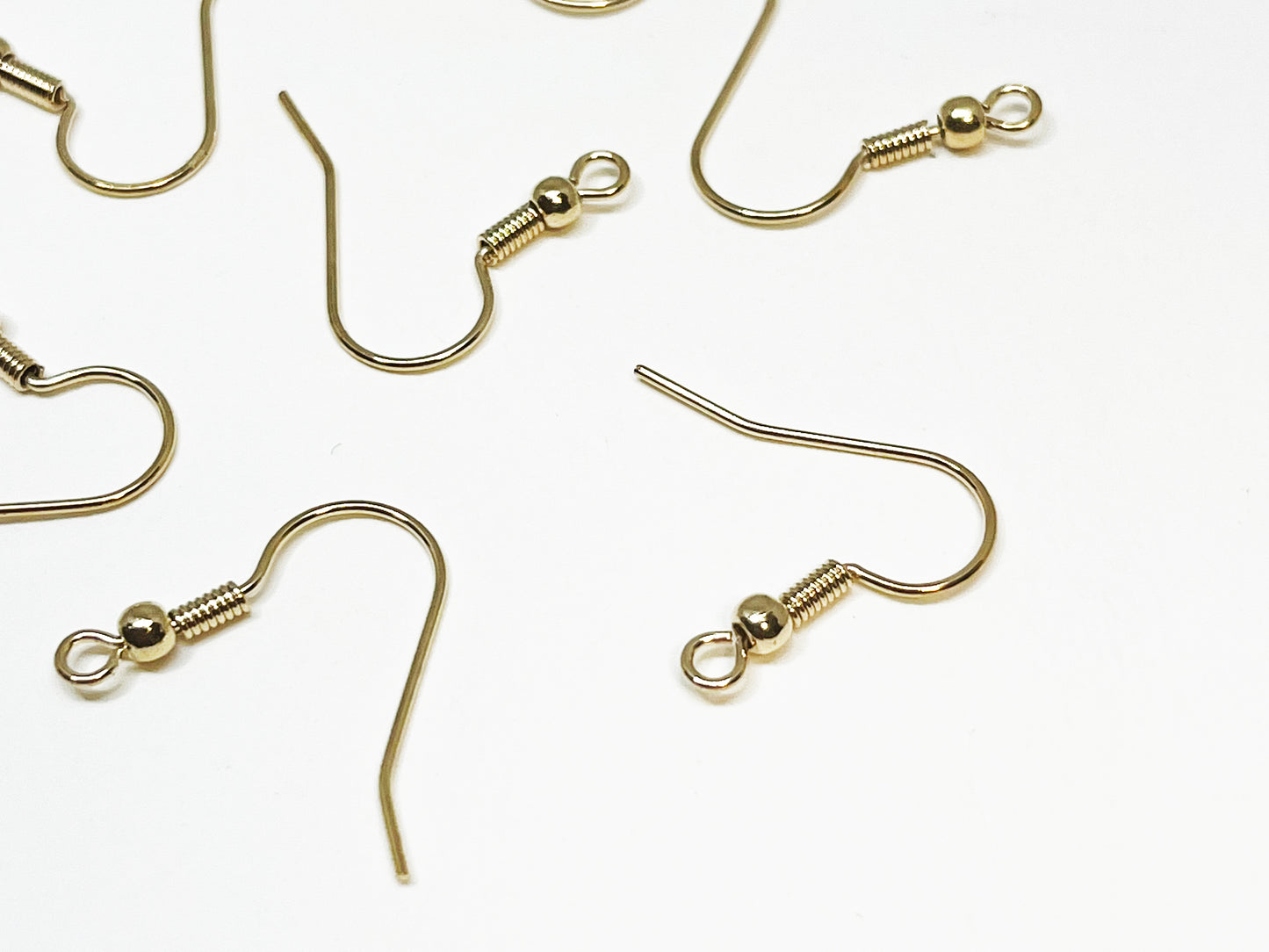 [B0013]20pcs/Ball Spring Hooks/Brass/Gold plated/20x18mm