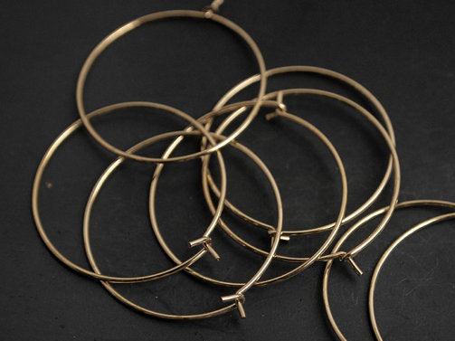 [B0009]10pcs/Basic Hoop Wire/Brass/Gold plated/28mm