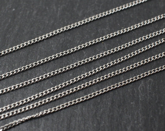 [N0005] 1m/135SF Chain/Brass/Rhodium plated/1.2mm
