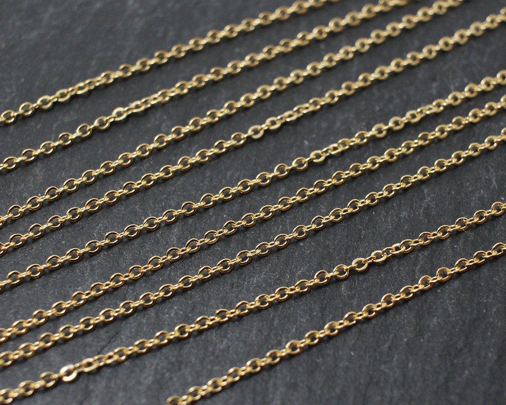 [N0001] 1m/230SF Chain/Brass/Gold plated/1.3 mm Link