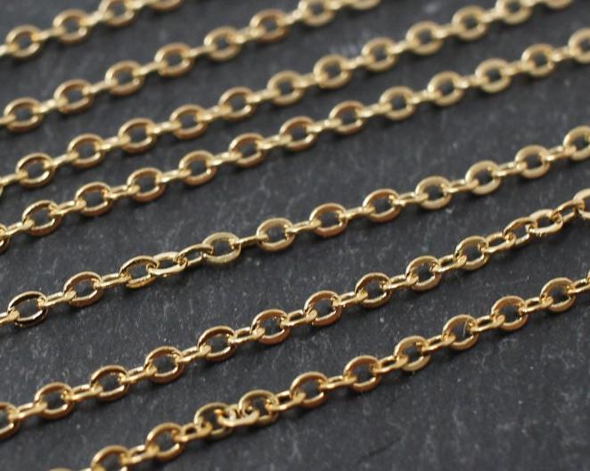 [N0002] 1m/235SF Chain/Brass/Gold plated/1.5 mm Link