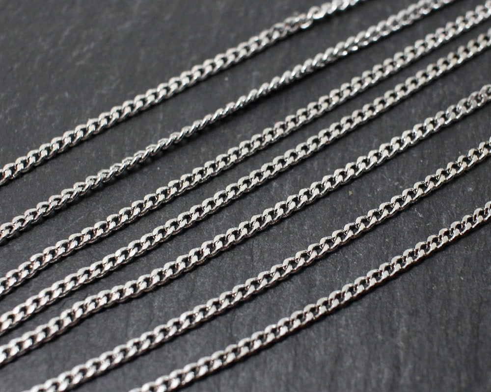 [N0004] 1m/145SF Chain/Brass/Rhodium plated/1.8mm