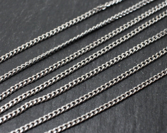 [N0004] 1m/145SF Chain/Brass/Rhodium plated/1.8mm