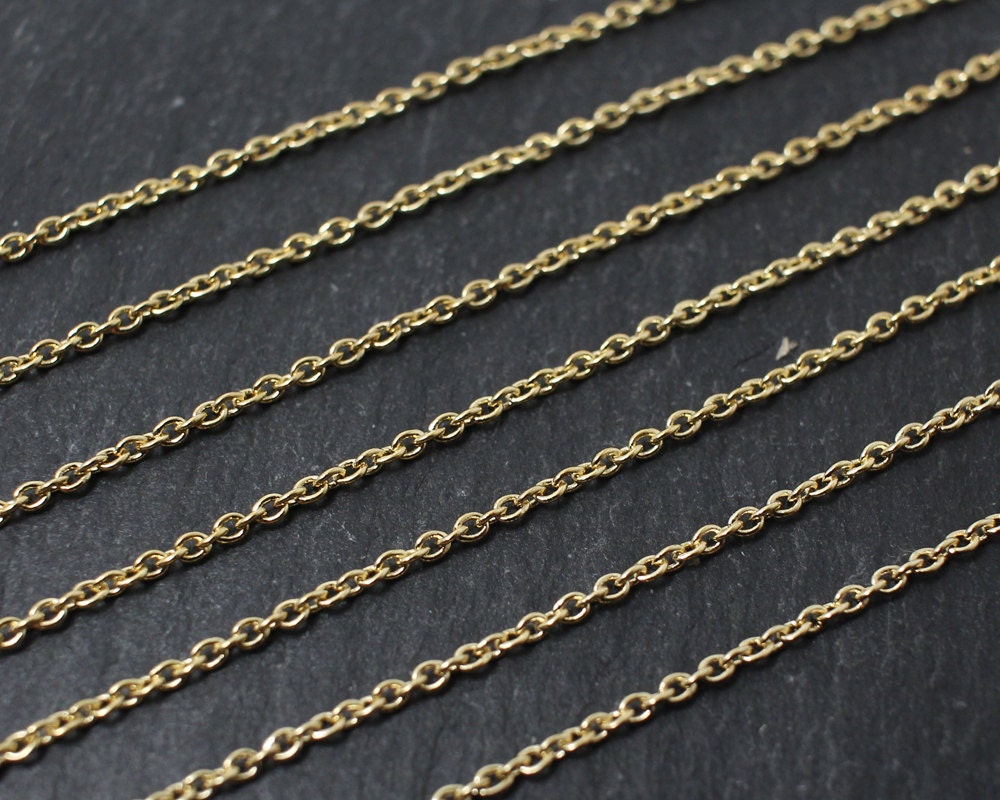 [N0010] 1m/235S Chain/Brass/Gold plated/1.5mm Link