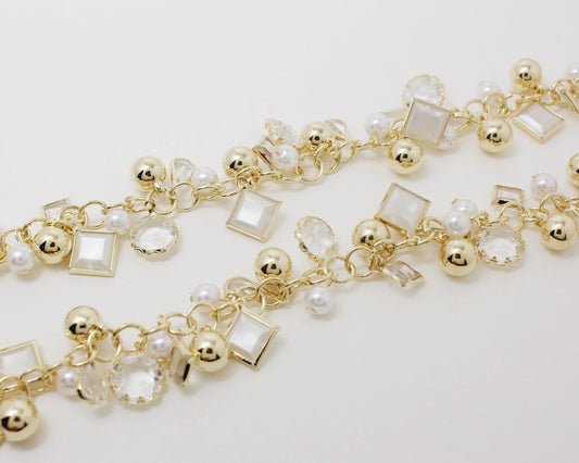 [N0026]/ 1m /Multi Charm Chain/Brass/Gold plated